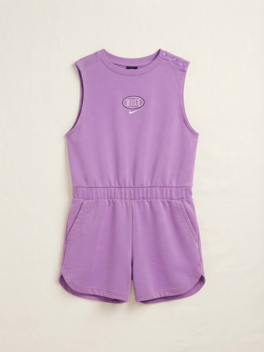 Nike 2XL Nubela Varsity Short Romper Purple Sleeveless Sweatshirt